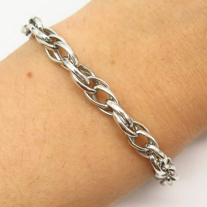 925 Sterling Silver Italy Prince-of-Wales Link Bracelet 6 1/4"