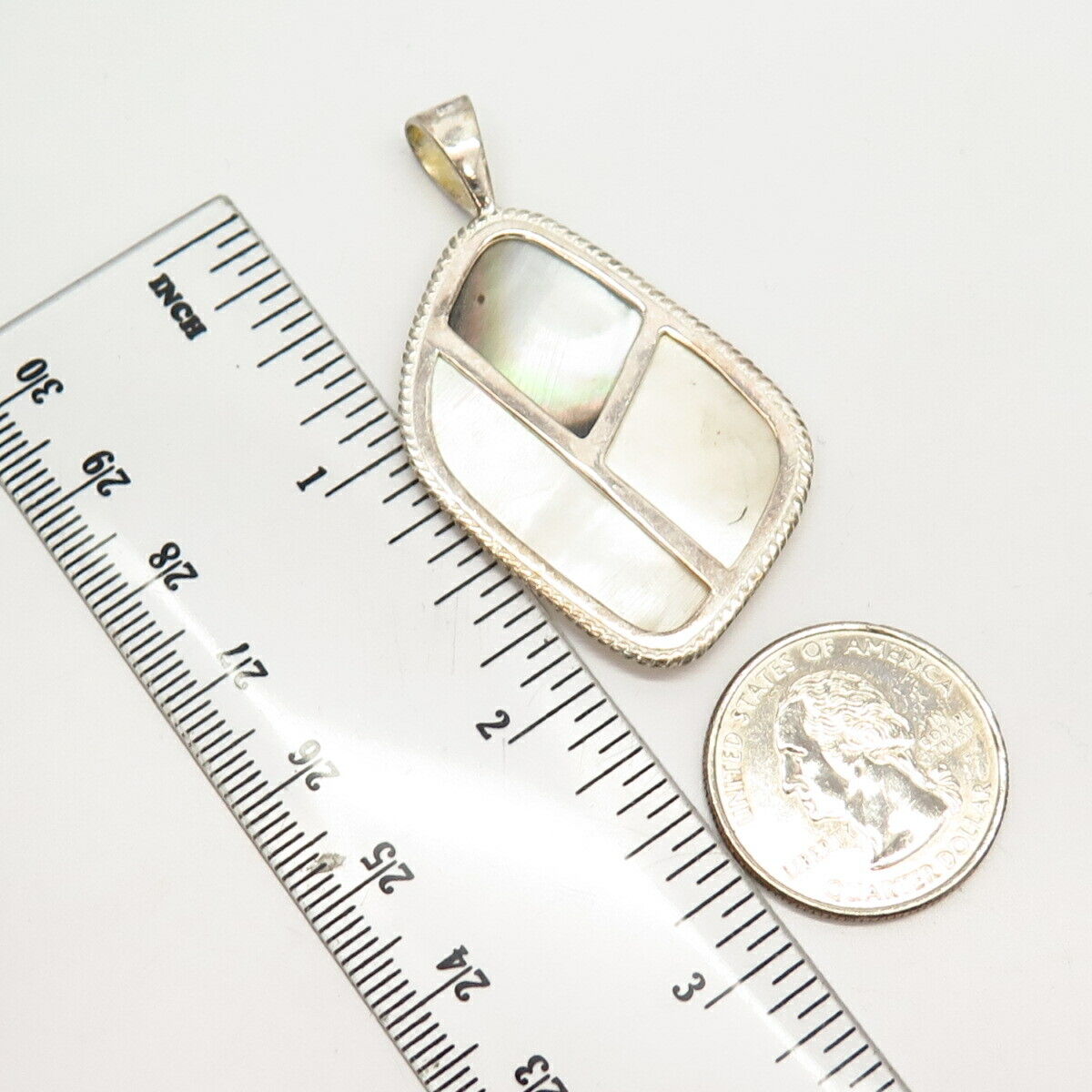 925 Sterling Silver Real Mother-of-Pearl Pendant