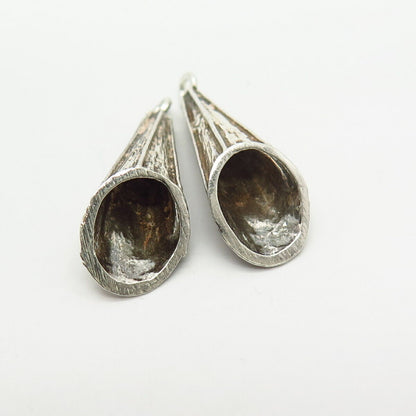 925 Sterling Silver Cone Design Jacket Earrings