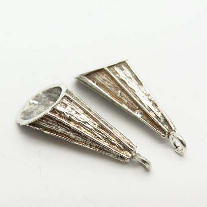 925 Sterling Silver Cone Design Jacket Earrings