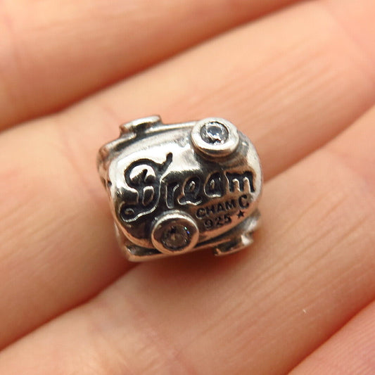 925 Sterling Silver Chamilia C Z "Dream Hope Love" Bead Charm