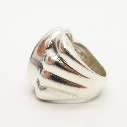 925 Sterling Silver Vintage Mexico Shell Design Ring Size 6.5