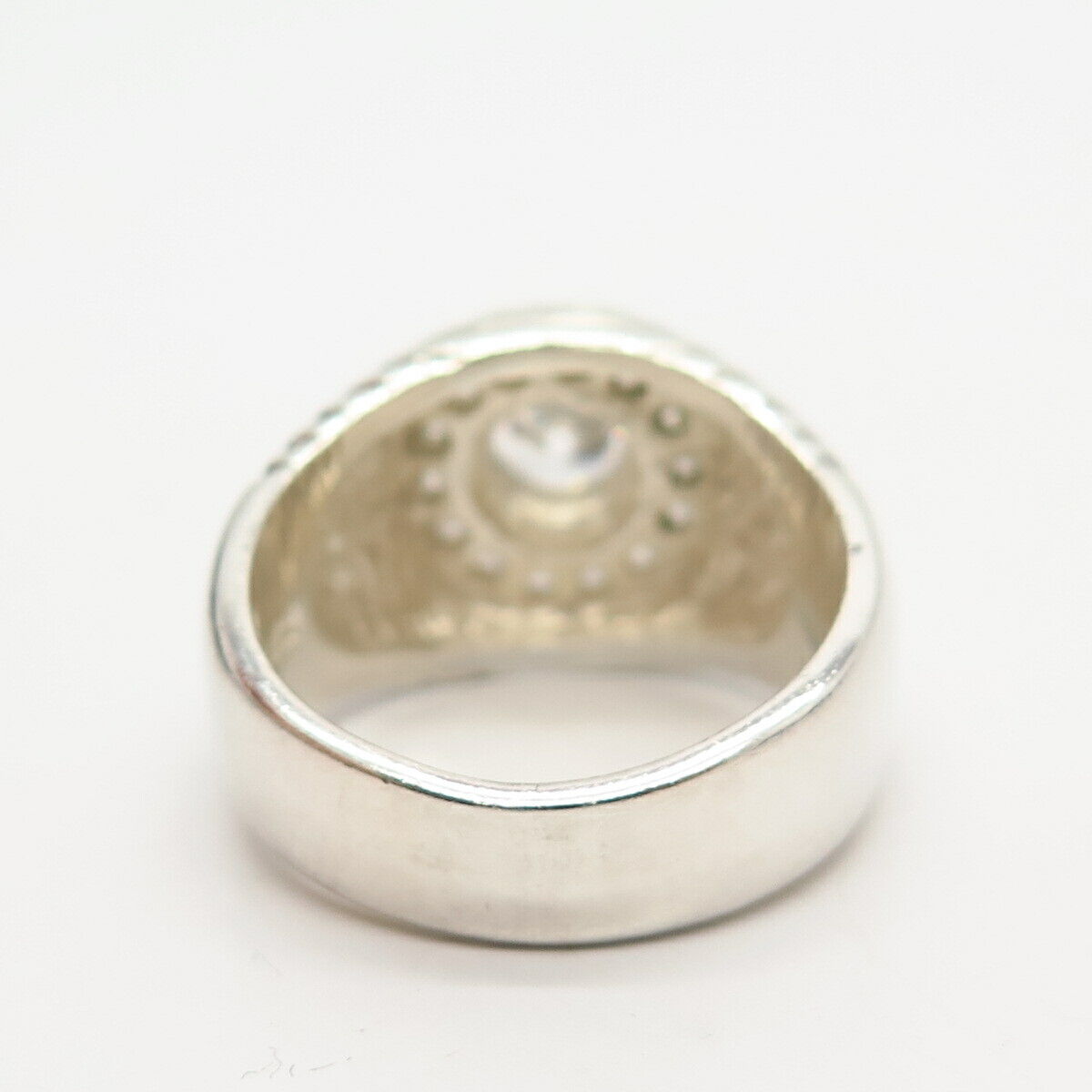 925 Sterling Silver Round-Cut C Z Ring Size 9 3/4