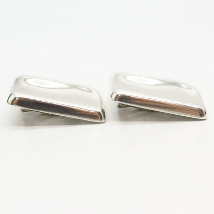 925 Sterling Silver Vintage Mexico Modernist Design Clip On Earrings