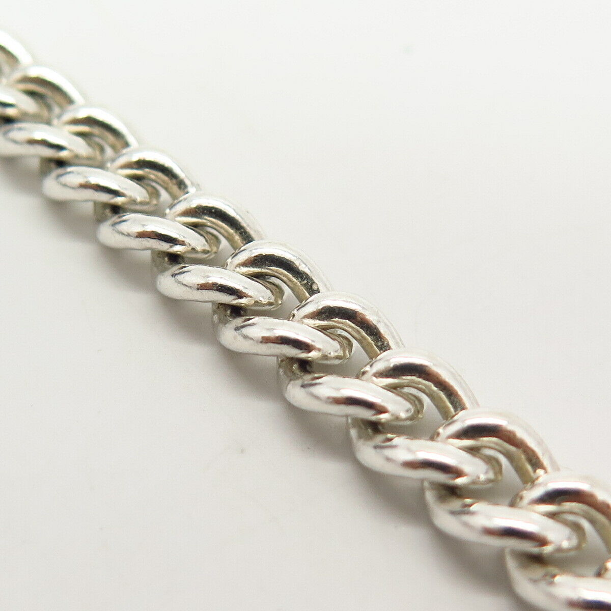 925 Sterling Silver Italy Cable Link Bracelet 7 1/4"