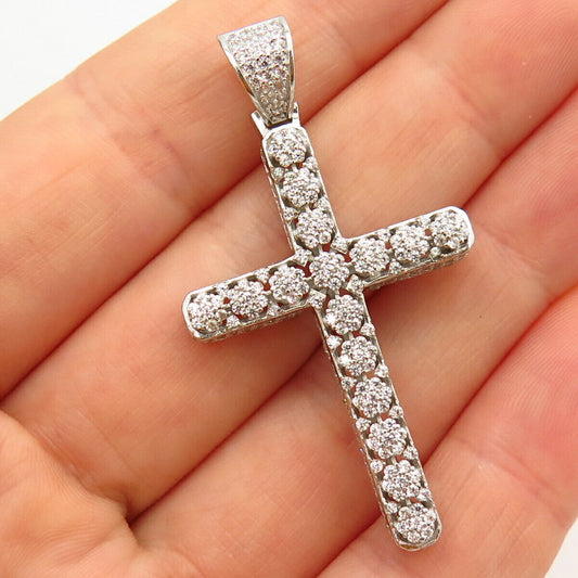 925 Sterling Silver C Z Cross Pendant