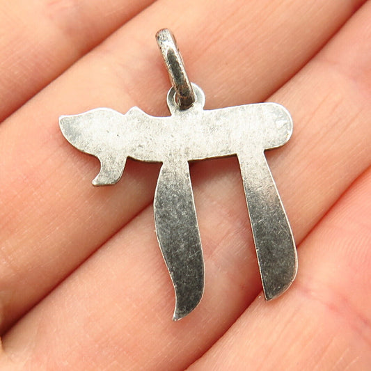 925 Sterling Silver Chai Judaica Design Pendant