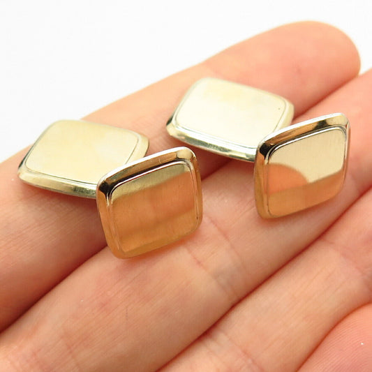 800 Silver 2-Tone Antique Square Cufflinks