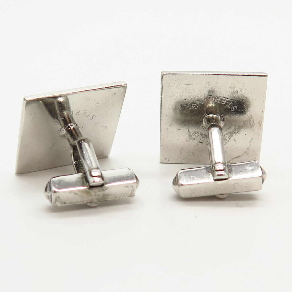 925 Sterling Silver Vintage Swank Inc. Fleur-De-Lis Design Cufflinks