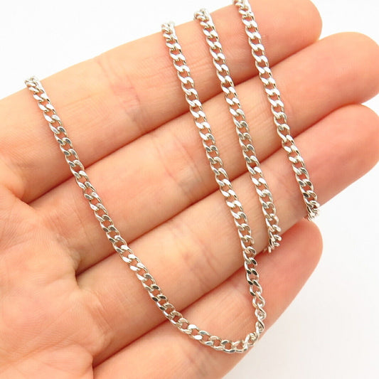 925 Sterling Silver Cable Chain Necklace 27"