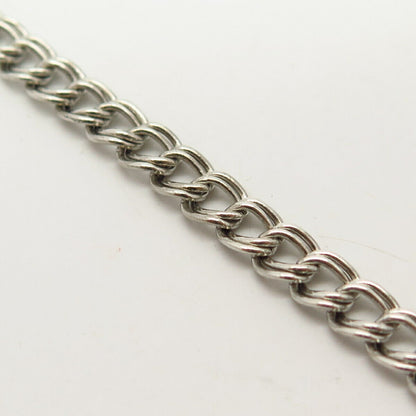 925 Sterling Silver Vintage Amco Double Cable Link Bracelet 7 1/4"