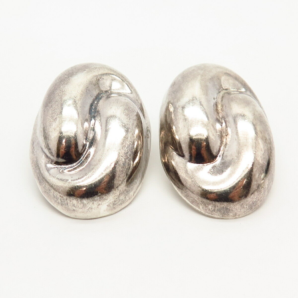 925 Sterling Silver Vintage Mexico Modernist Statement Earrings