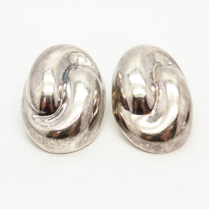 925 Sterling Silver Vintage Mexico Modernist Statement Earrings