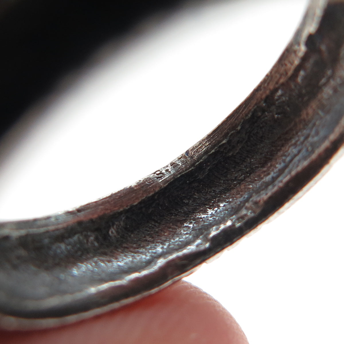 925 Sterling Silver Vintage Runic Symbol Oxidized Band Ring Size 6
