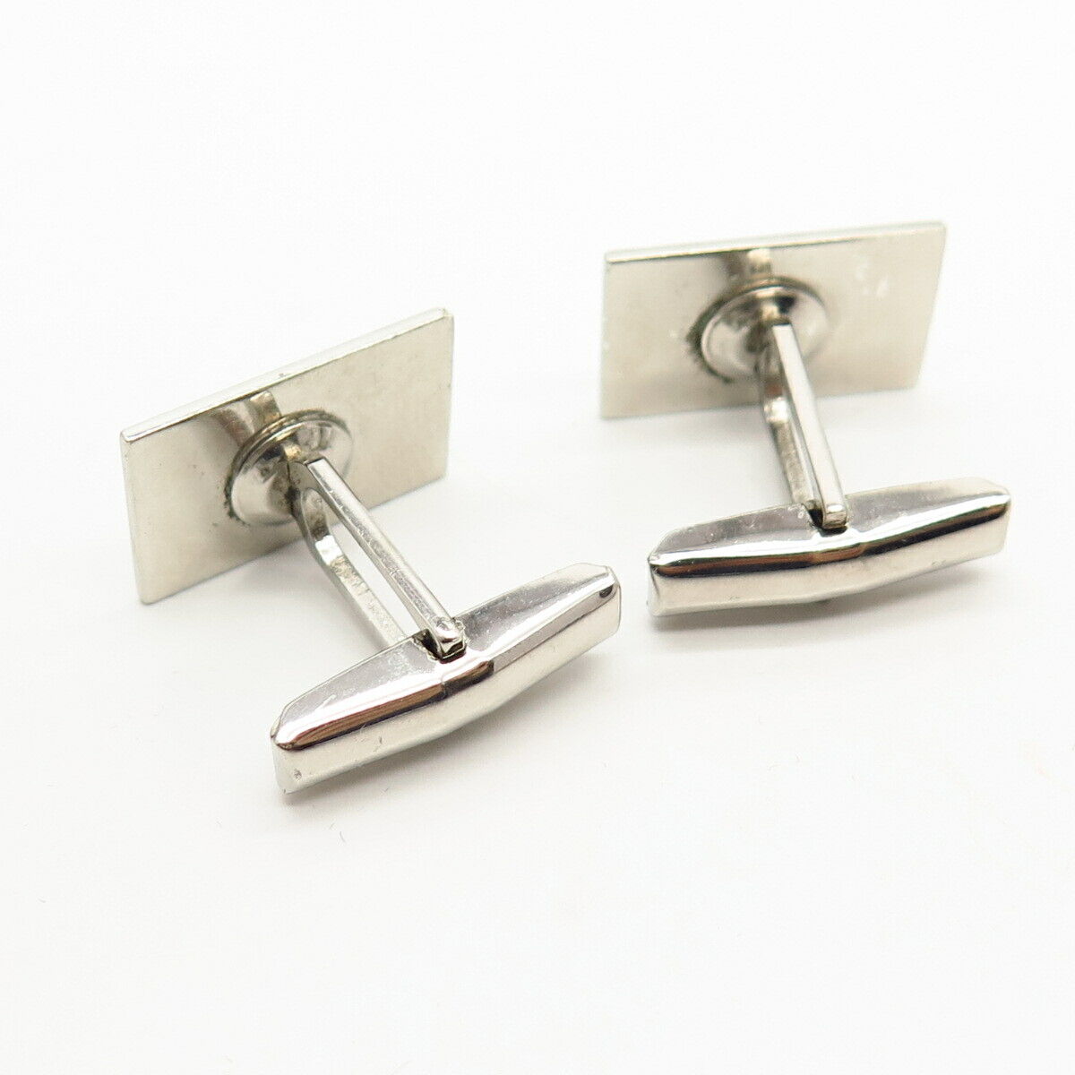 925 Sterling Silver Vintage Etched Floral Design Cufflinks