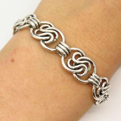 835 Silver Vintage Europe Knot Design Link Bracelet 7"