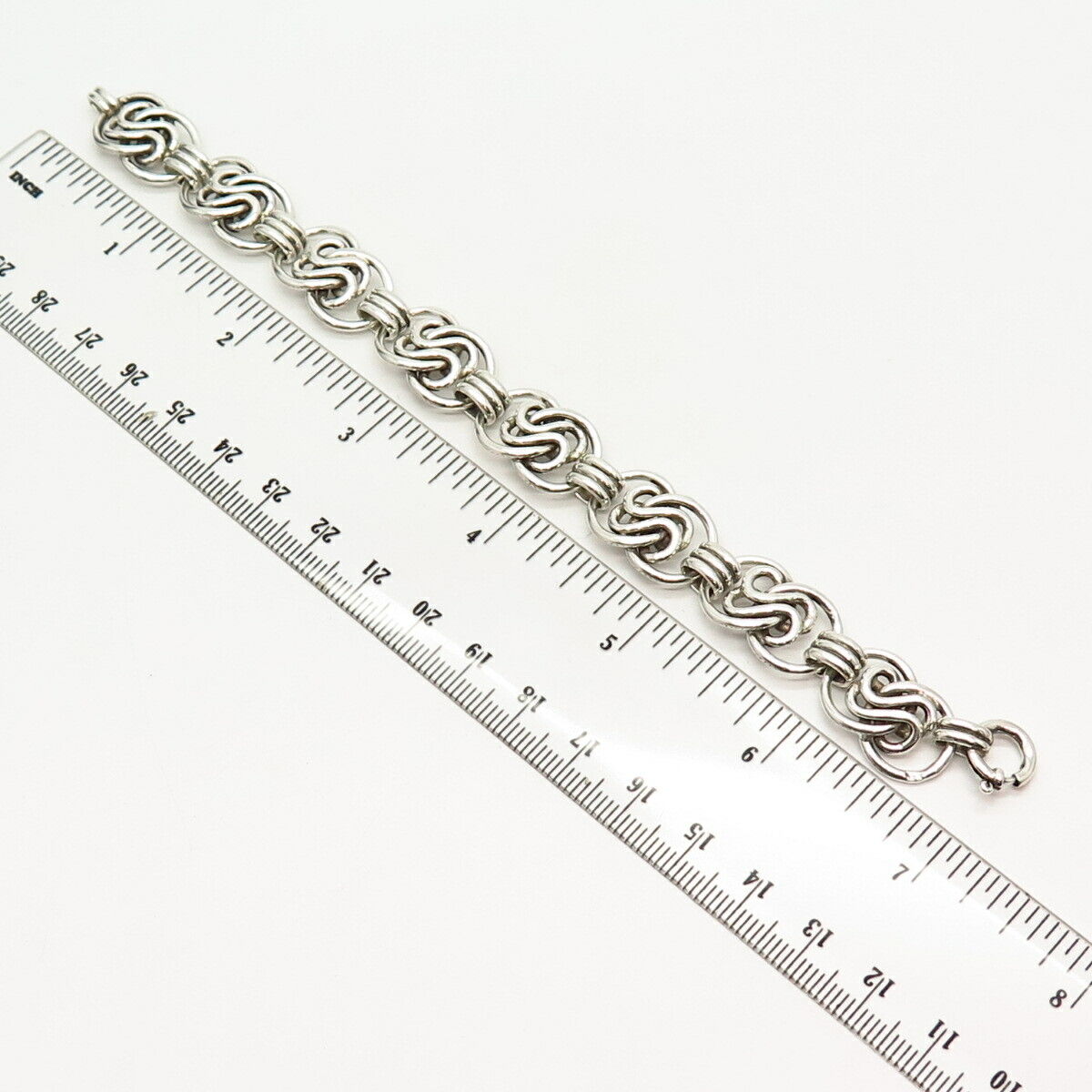 835 Silver Vintage Europe Knot Design Link Bracelet 7"