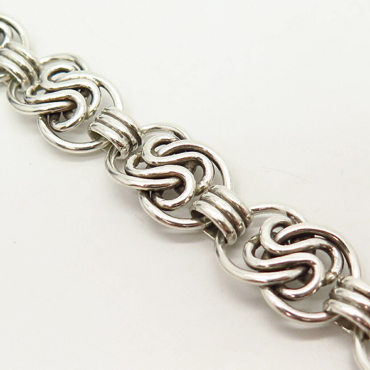 835 Silver Vintage Europe Knot Design Link Bracelet 7"