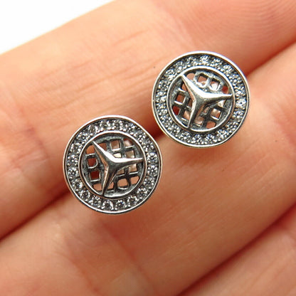 925 Sterling Silver C Z Stud Earrings