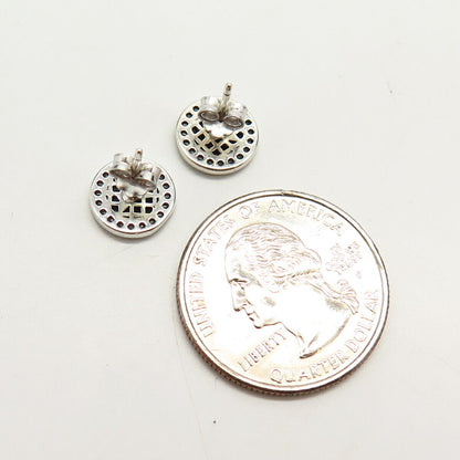 925 Sterling Silver C Z Stud Earrings