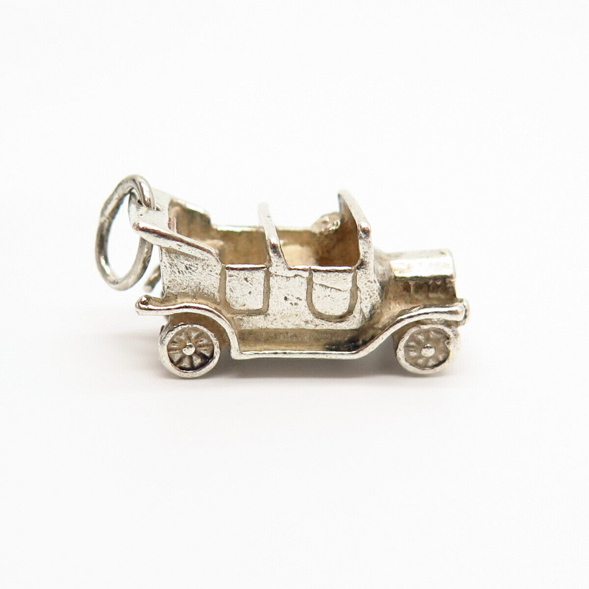 925 Sterling Silver Vintage Retro Car Design Charm Pendant