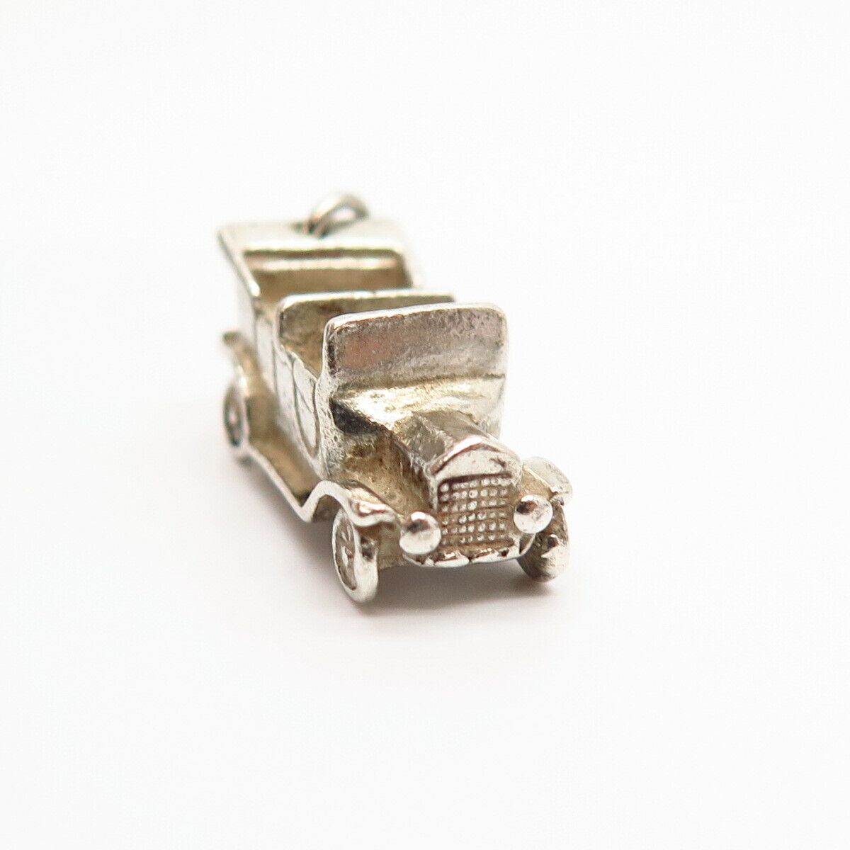 925 Sterling Silver Vintage Retro Car Design Charm Pendant