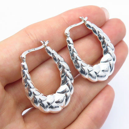 925 Sterling Silver Textured Design Earrings