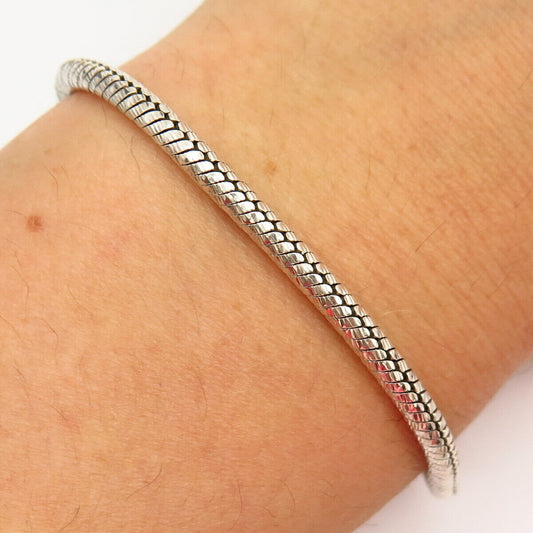 925 Sterling Silver Italy Herringbone Link Bracelet 6 3/4"