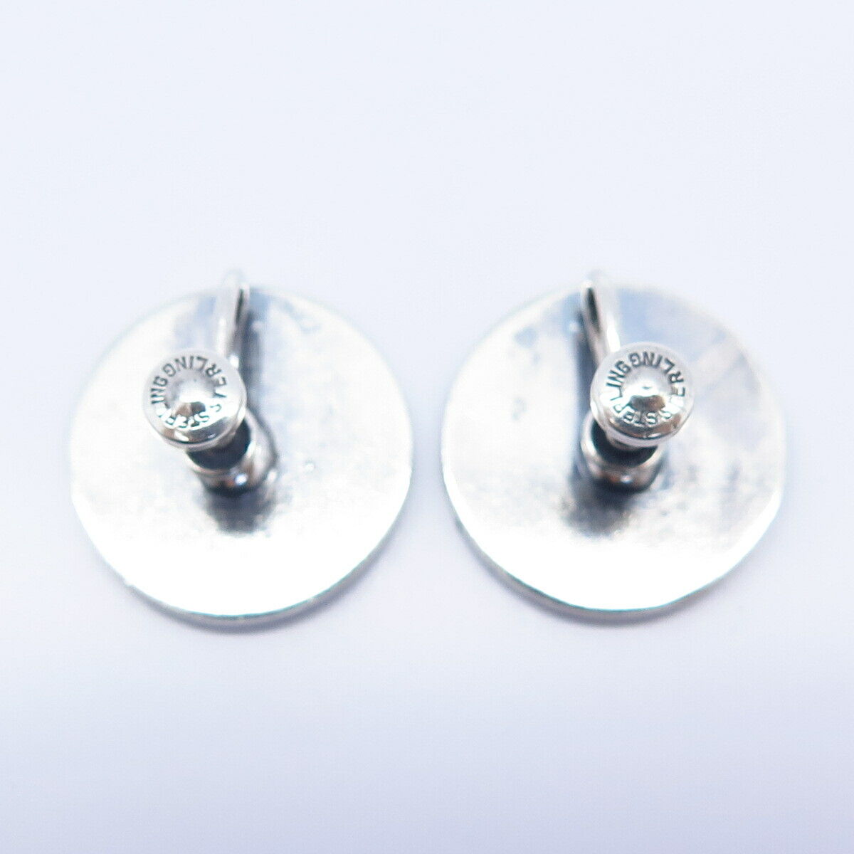 925 Sterling Silver Vintage Swirl Design Screw Back Earrings