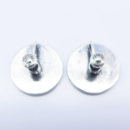 925 Sterling Silver Vintage Swirl Design Screw Back Earrings