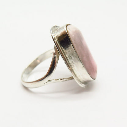 925 Sterling Silver Pink Mother-of-Pearl Signet Ring 8