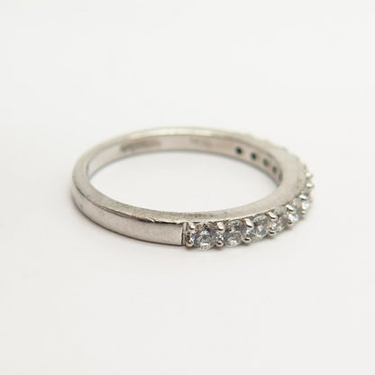 925 Sterling Silver Pave C Z Ring Size 6 3/4