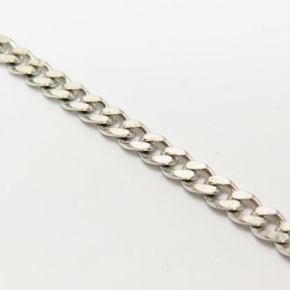 925 Sterling Silver Italy Cuban Link Bracelet 7 3/4"