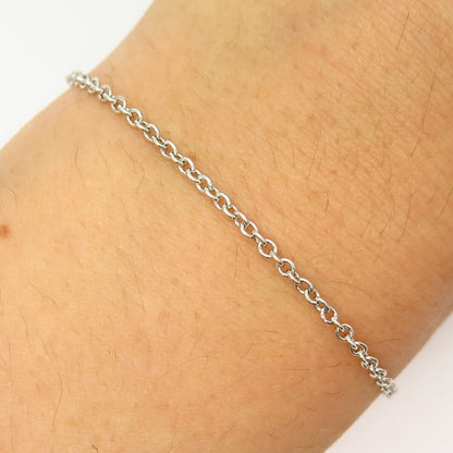 925 Sterling Silver Rolo Link Bracelet 7 1/4"