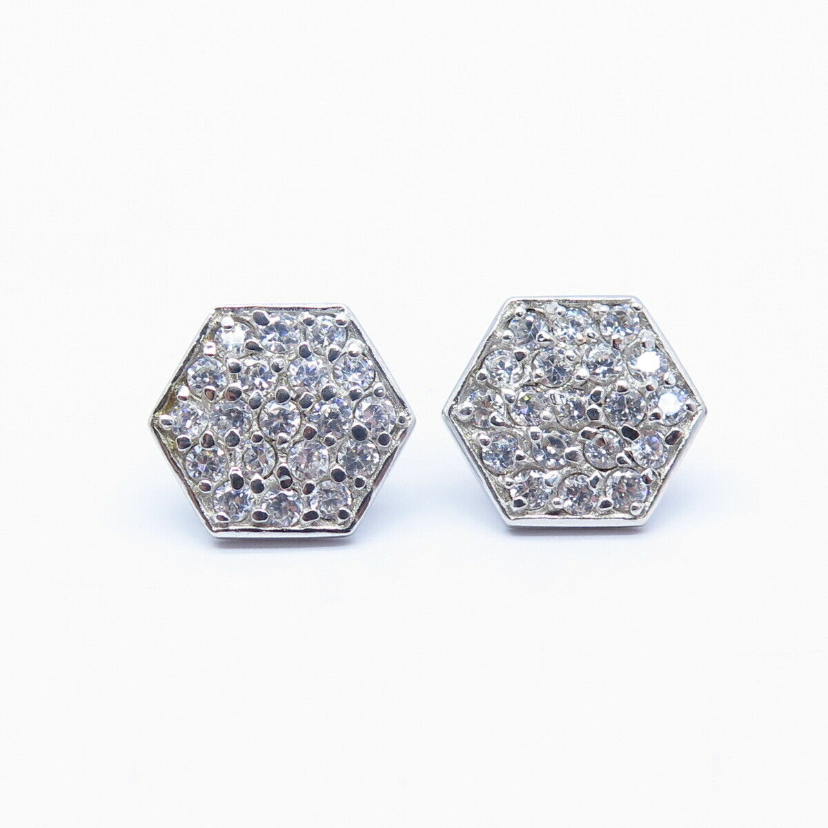 925 Sterling Silver C Z Stud Earrings