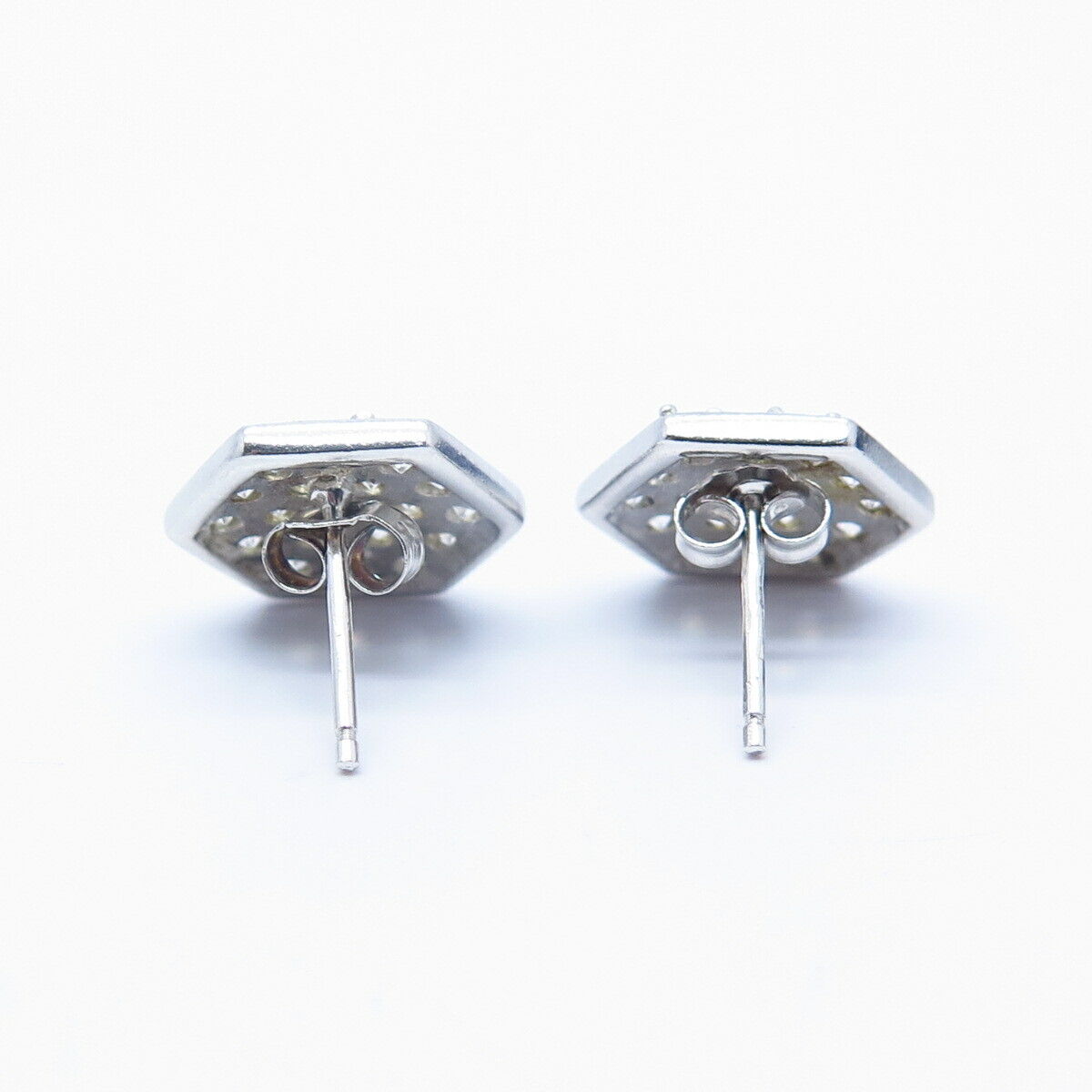 925 Sterling Silver C Z Stud Earrings