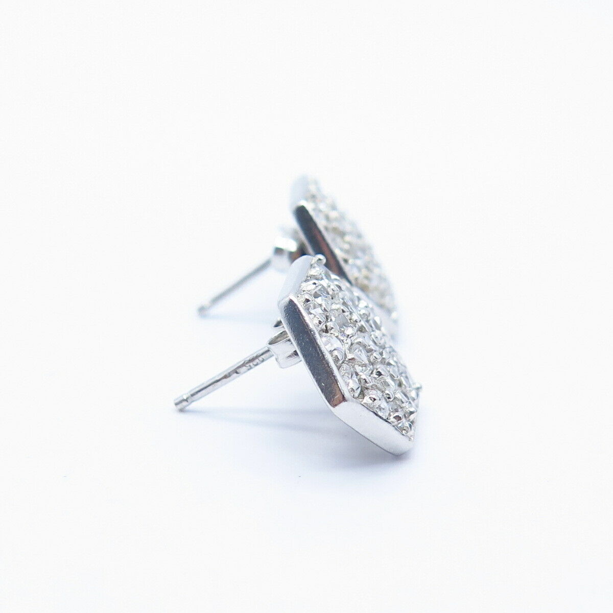 925 Sterling Silver C Z Stud Earrings