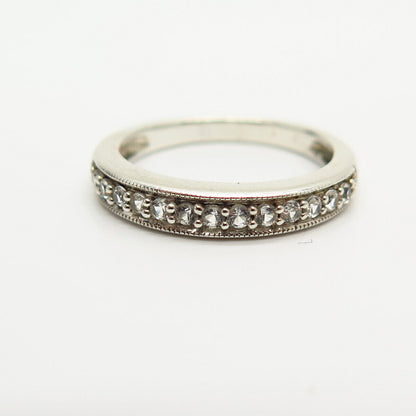 925 Sterling Silver Pave C Z Ring Size 5