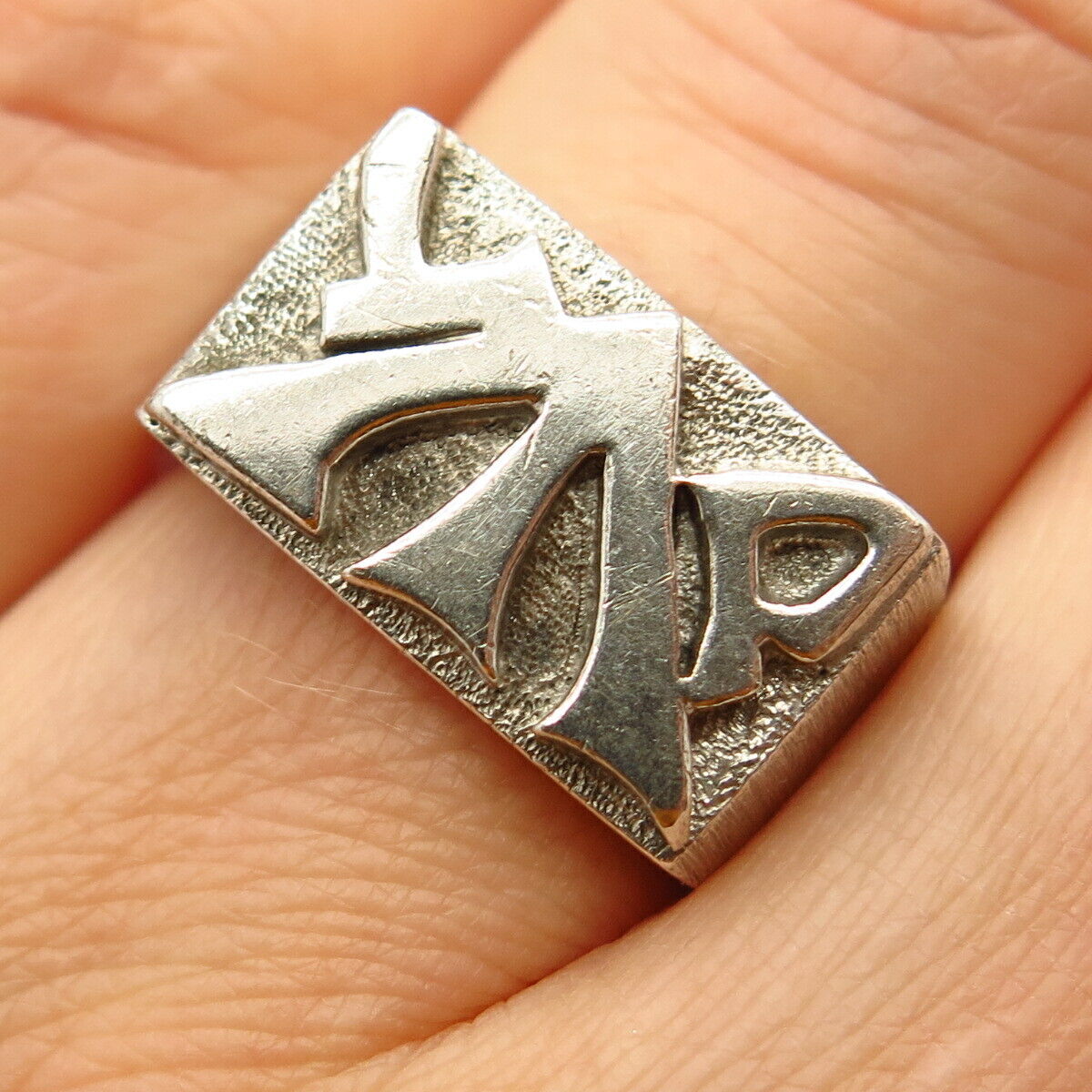 925 Sterling Silver "LMP" Monogram Signet Ring Size 7