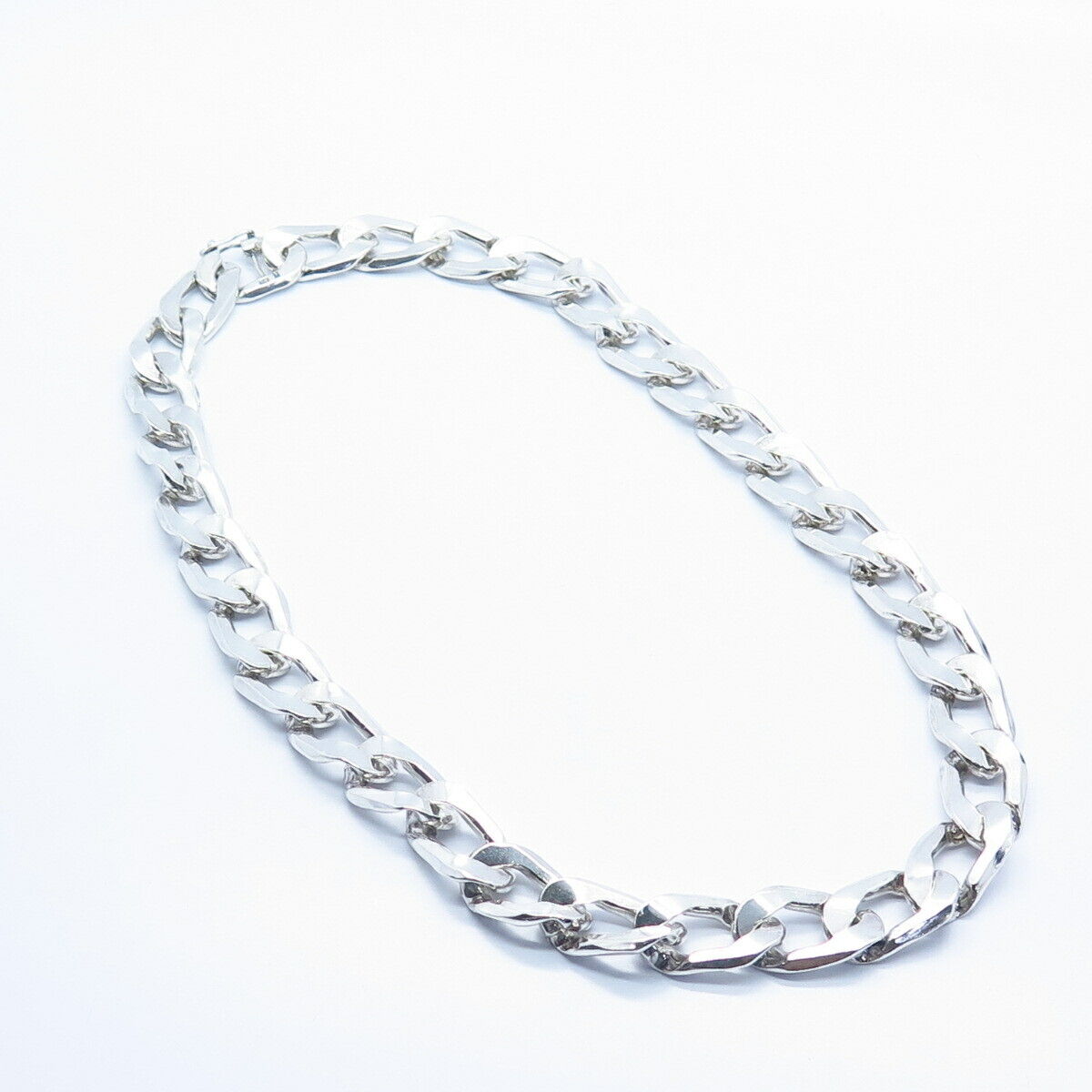 800 Silver Vintage Thick Heavy Chunky Cuban Chain Necklace 20"