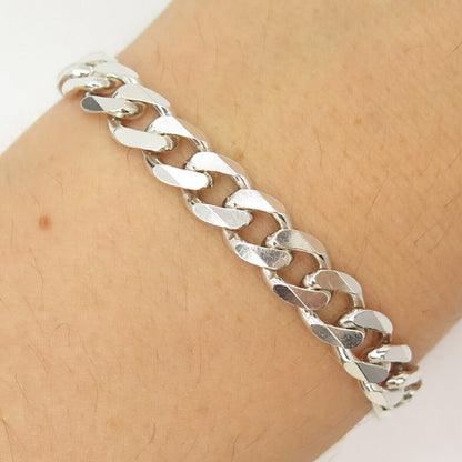 925 Sterling Silver Italy Cuban Link Bracelet 7 3/4"