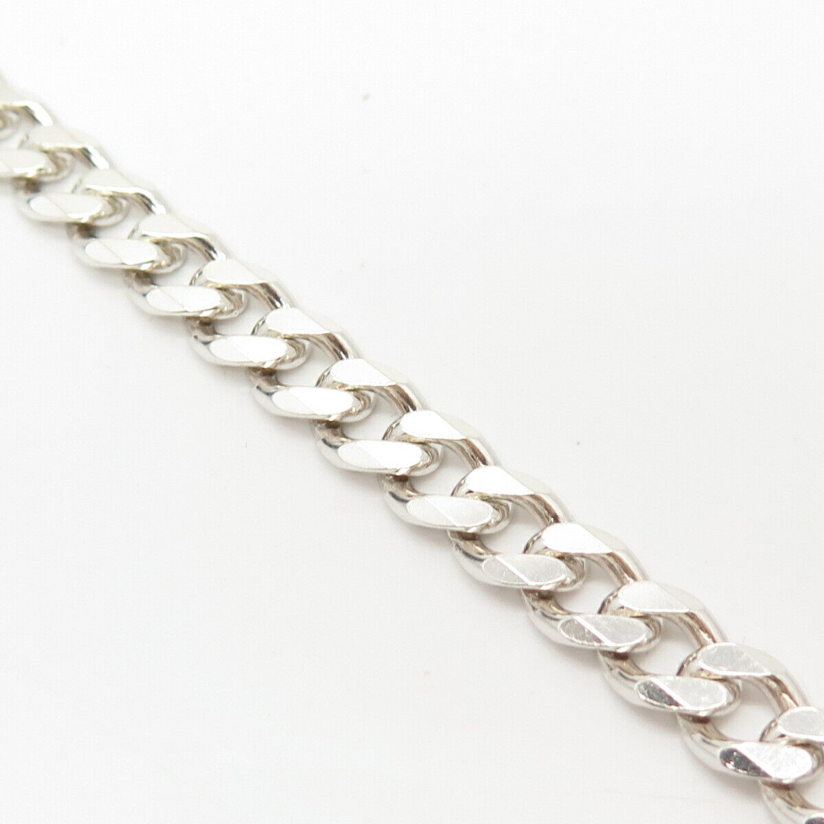 925 Sterling Silver Italy Cuban Link Bracelet 7 3/4"