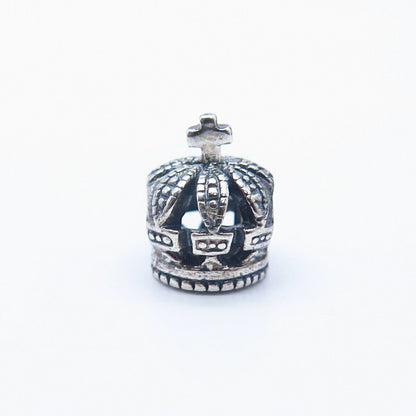 925 Sterling Silver Royal Crown Bead Charm