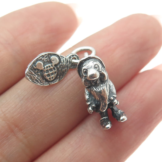 WALT DISNEY 925 Sterling Silver Vintage Dwarf 3D Charm Pendant