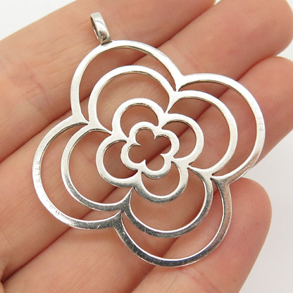 925 Sterling Silver Ornate Floral Pendant