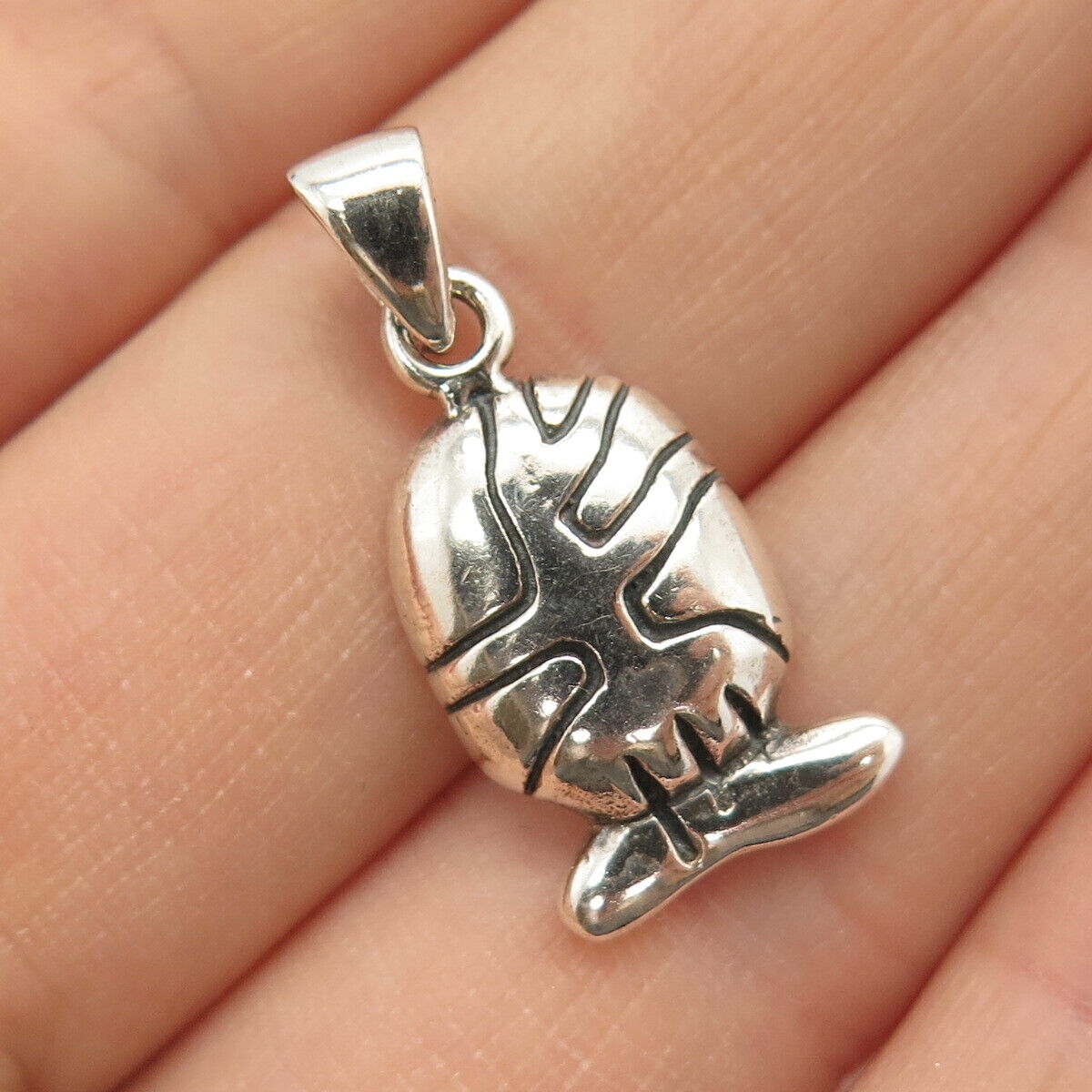 925 Sterling Silver Abstract Design Pendant