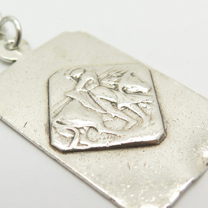 925 Sterling Silver Vintage Mexico Cowboy / Bull Rider Key Ring