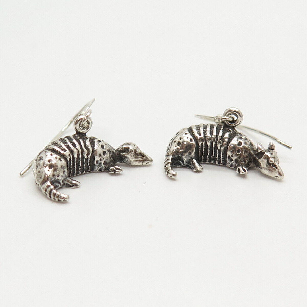 925 Sterling Silver Holiday Armadillo Dangling Earrings