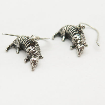 925 Sterling Silver Holiday Armadillo Dangling Earrings