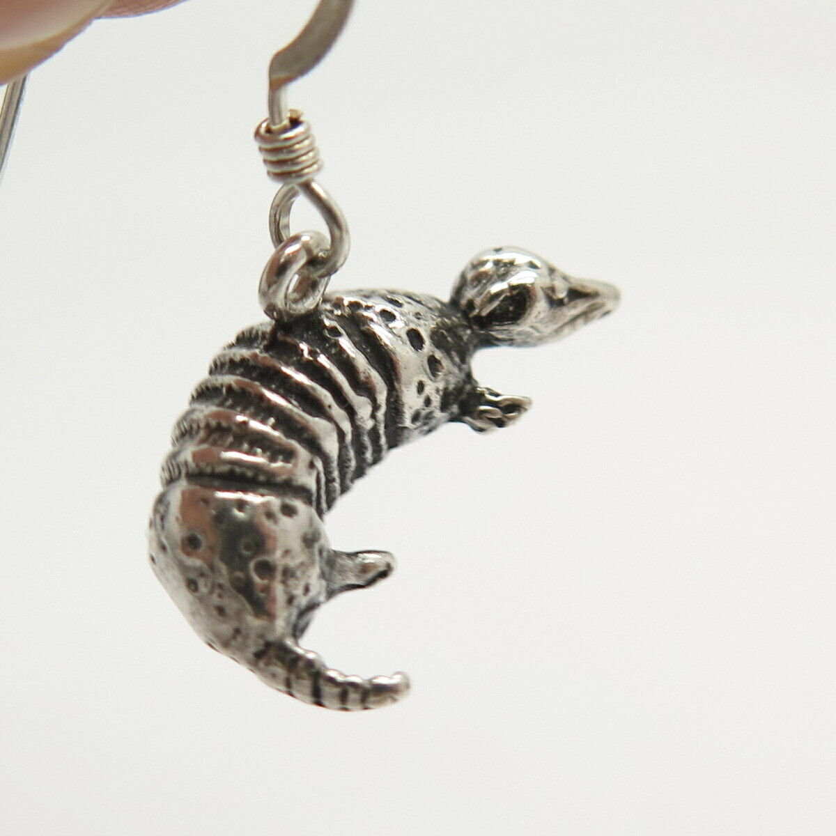 925 Sterling Silver Holiday Armadillo Dangling Earrings